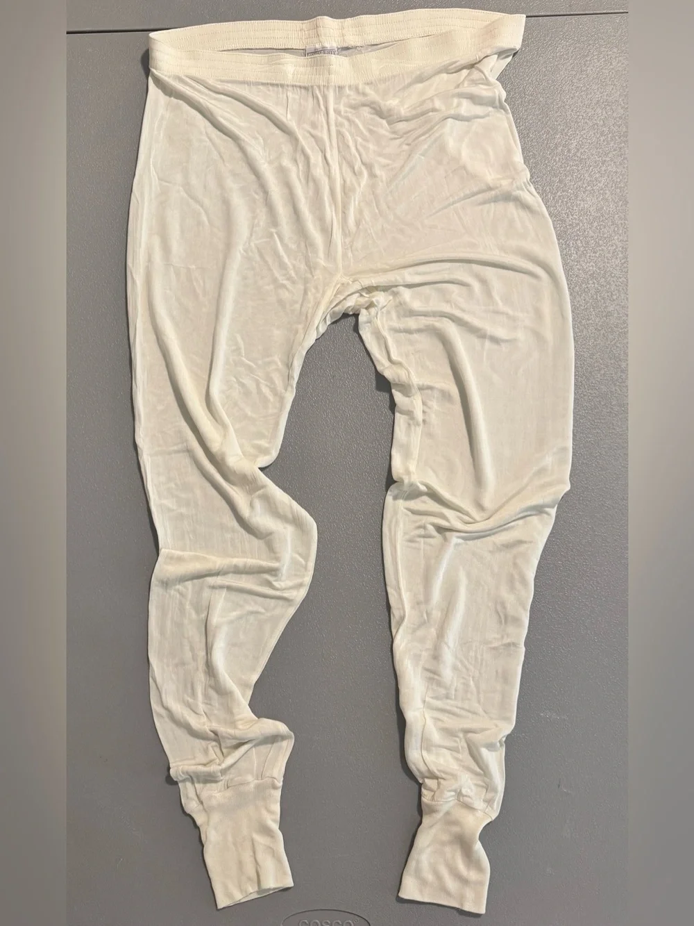 VTG Lands' End Women's Cream 100% Silk Long Johns Pajama Pants M